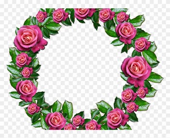 Floral Wreath Png With Pink Roses And Leafs - Roses Wreath Png