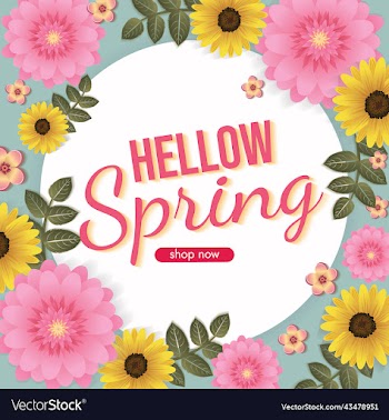 florals hello spring background for holidays mood