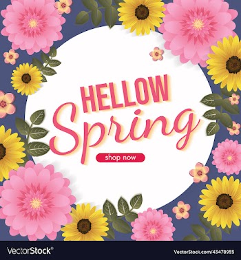 florals hello spring background for holidays mood