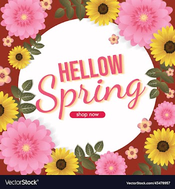florals hello spring background for holidays mood