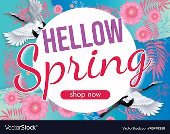 florals hello spring background for holidays mood