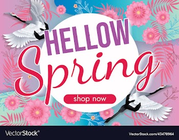 florals hello spring background for holidays mood