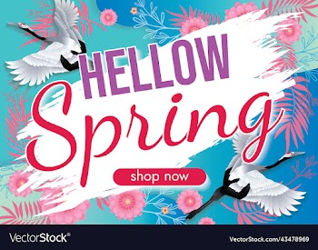 florals hello spring background for holidays mood