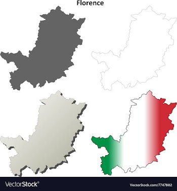 Florence blank detailed outline map set vector image