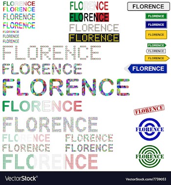 Florence text design set vector image