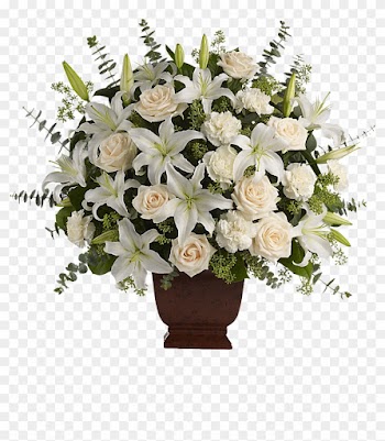 Flores Encontradas En La Web - White Lilies And Roses Arrangement