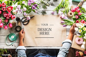 Florist table floral | Free stock psd mockup - 1013