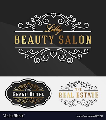  					Flourish Line Logotype Template vector image														