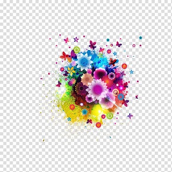 Flower Abstract art Drawing Illustration, Colorful floral background transparent background PNG clipart
