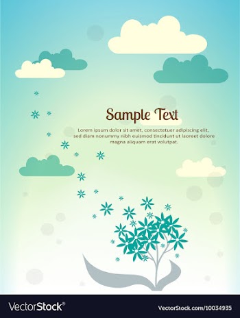 Flower and clouds vector image