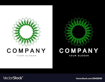 flower and leaf concept logo design