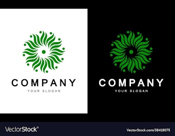 flower and leaf concept logo design