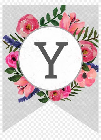 Flower Banner Alphabet Letters Free Printable Y - Flower Banner