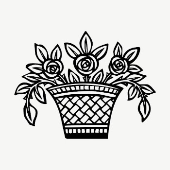 Flower basket clipart, vintage botanical | Free Vector - rawpixel