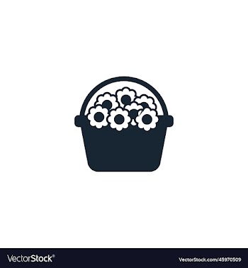 flower basket creative icon from valentines day