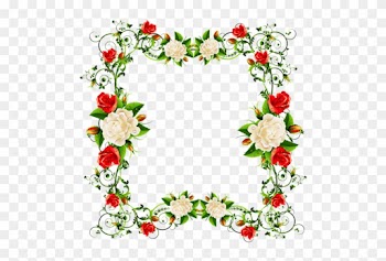 Flower Beach Rose Clip Art - Red Flower Border Png