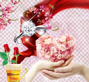 Flower Beach rose Heart Pink Czerwone zu0142oto, Ring transparent background PNG clipart