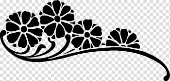 Flower Black and white Abstract, flower black transparent background PNG clipart