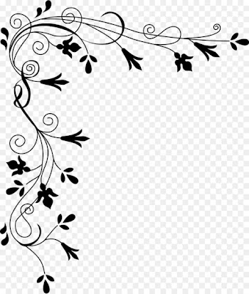 Flower Black and white Clip art - Corner Border Png 