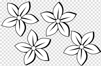 Flower Black and white , Flowers Line Drawing transparent background PNG clipart