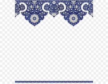 Flower Blue - Chinese Floral Border 