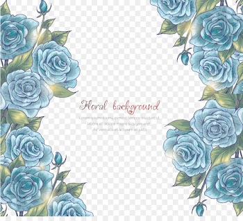 Flower Blue rose Illustration - Textured blue flower elements 