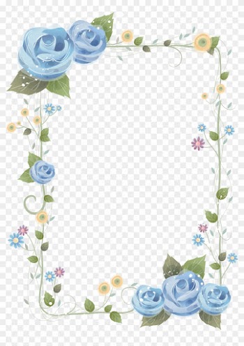Flower Blue Rose Picture Frames Clip Art - Frame Flower Border
