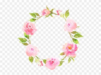 Flower Bohemian Wreath With Roses - Pink Rose Wreath Png