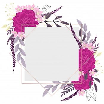 Flower border template  hot pink flowers Free Vector