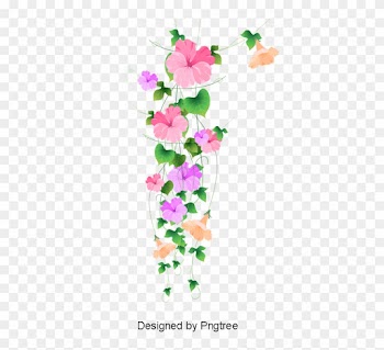 Flower Border,vector Leaves,petal,red Flowers,vector,flower - Border Designed By Pngtree