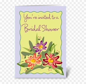 Flower Bouquet Bridal Shower Invite Greeting Card - Lilac Framed Flowers-birthday Card