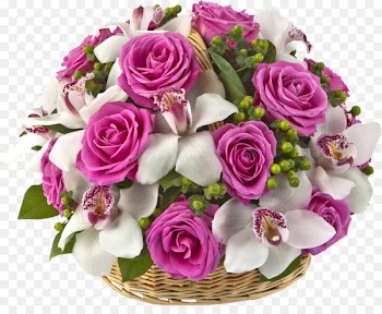Flower bouquet Cut flowers Rose Basket - boho flowers 