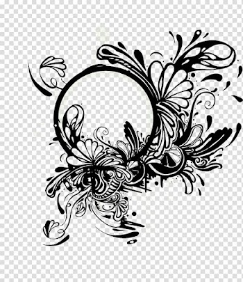 Flower bouquet Floral design Abstract, Black flower frame transparent background PNG clipart