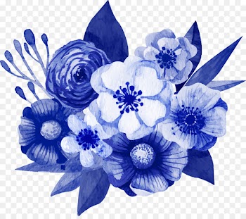 Flower bouquet Floral design Blue Tulip - Vector dark blue floral decorations 