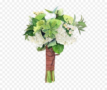 Flower bouquet Green - Watercolor flowers 