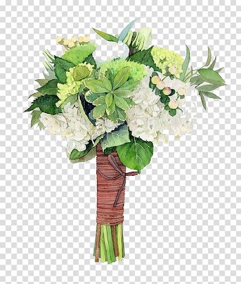 Flower bouquet Green, Watercolor flowers transparent background PNG clipart