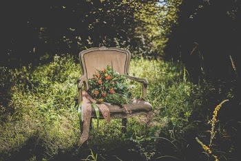 flower bouquet on armchair
