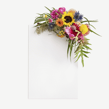 Flower bouquet on paper sticker | Free PSD - rawpixel
