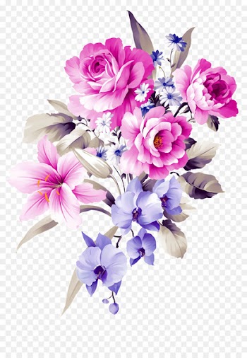 Flower bouquet Purple Clip art - Water Color Flowers 