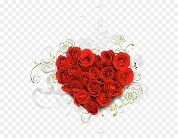 Flower bouquet Rose Heart Clip art - Red Heart Bouquet of Roses Clipart 