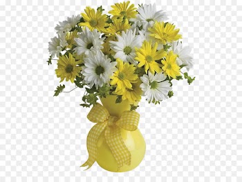 Flower bouquet Teleflora Gift Flower delivery - Vase with Yellow and White Daisies PNG Clipart Picture 