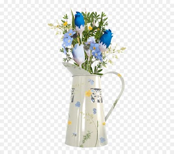 Flower bouquet Tulip Rose - Hand painted kettle 