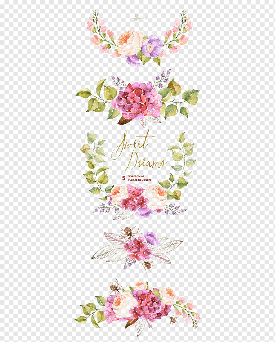 Flower bouquet Watercolor painting Wedding invitation, Watercolor flowers border, pink and purple flowers illustration, border, purple, flower Arranging png