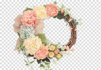 Flower bouquet Wreath Floral design Cut flowers, blue wreath transparent background PNG clipart