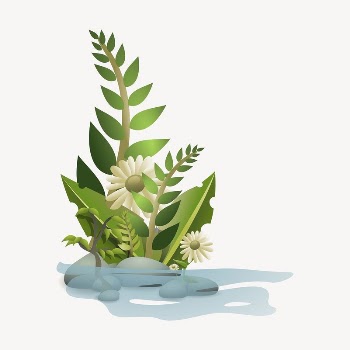 Flower bush clipart, illustration vector. | Free Vector - rawpixel