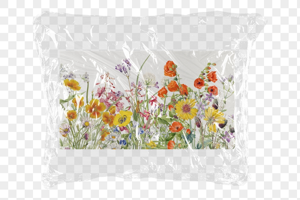 Flower card png plastic packaging | Free PNG - rawpixel