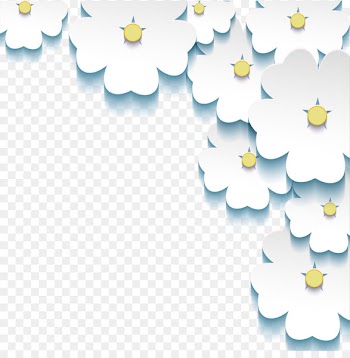 Flower Cherry blossom Royalty-free Clip art - Three-dimensional white floral border 