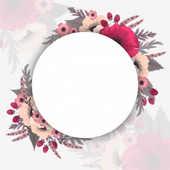 Flower circle borders Free Vector