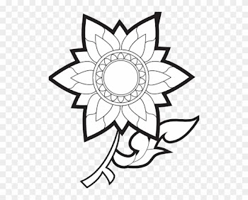 Flower Clip Art Free Black And White - Clip Art Black And White Of A Flower