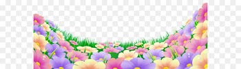 Flower Clip art - Grass with Beautiful Flowers PNG Clipart 